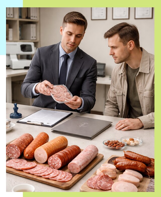 Сертификация колбасных изделий в Колпине от 7736 р. | Алешин-Клп