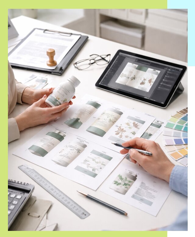 Профессиональная разработка дизайна и текста этикетки продукции в Колпине